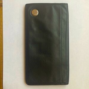 Salvatore Ferragamo Black Leather Wallet with Silver Accent